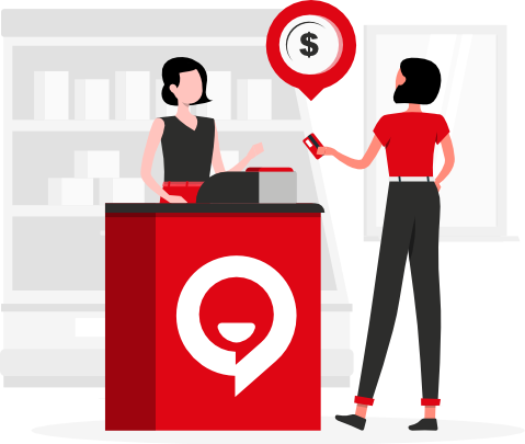 vector persona pagando